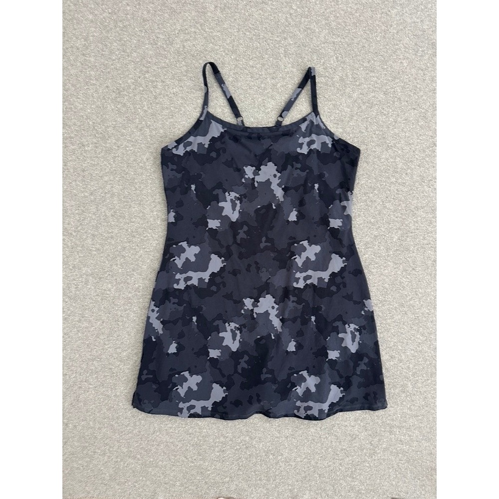 Mountain Hardwear Tank Dress Large Camo Dynama Blue Built-in Shorts Hike Travel